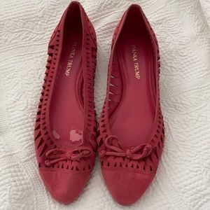 Ivanka Trump Pink Suede cutout flats